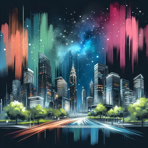 Illustration of Aalst at night
