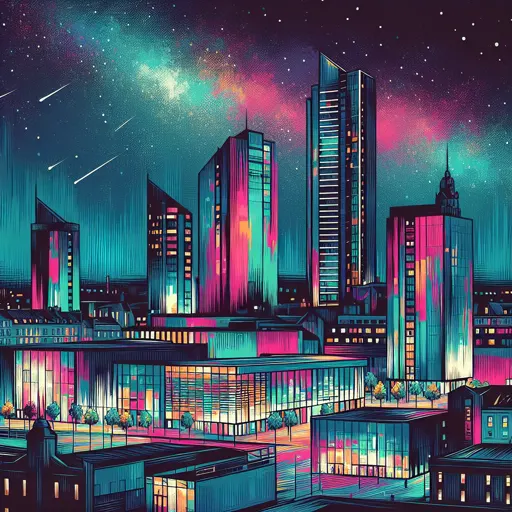 Illustration of Aberdeen at night