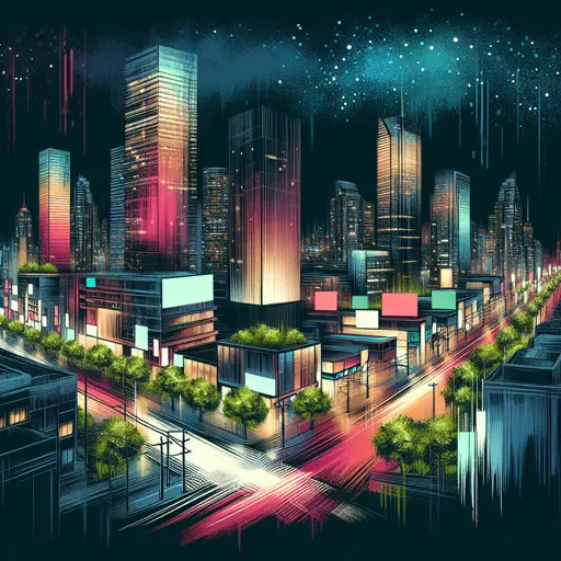 Illustration of Abidjan at night