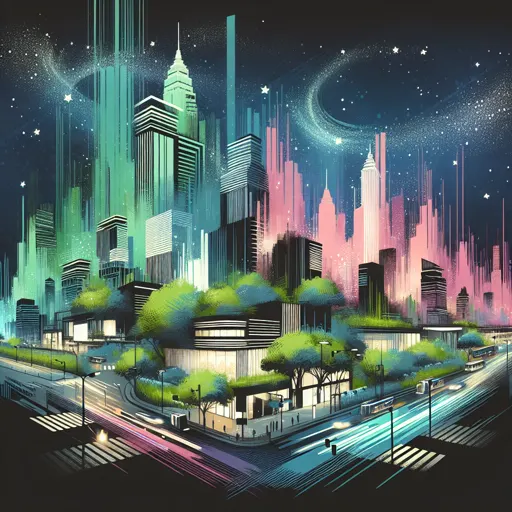 Illustration of Abu Dhabi at night