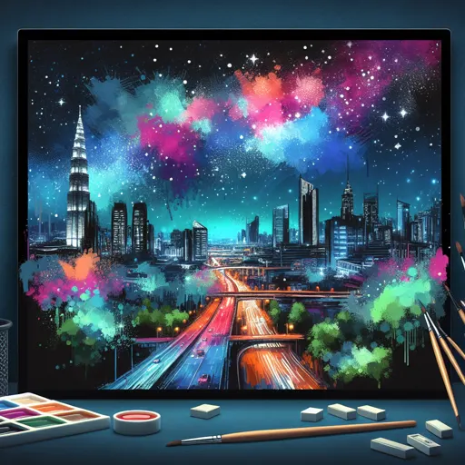 Illustration of Abuja at night
