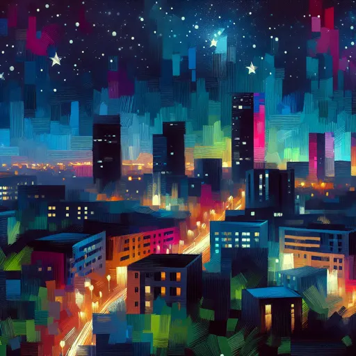 Illustration of Accra at night