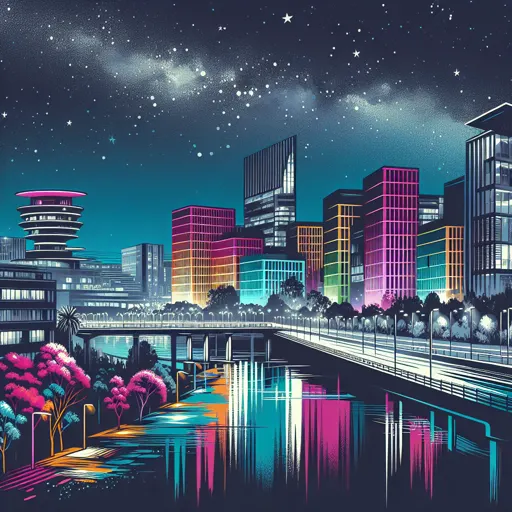 Illustration of Addis Ababa at night