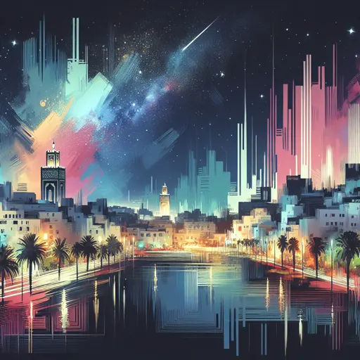 Illustration of Agadir at night