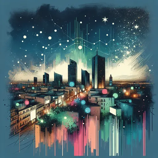 Illustration of Algiers at night