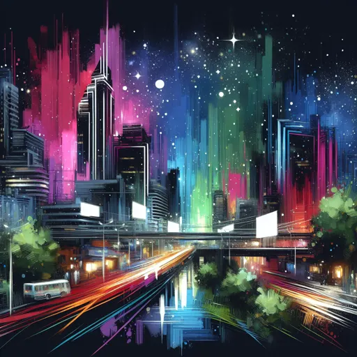 Illustration of Alicante at night