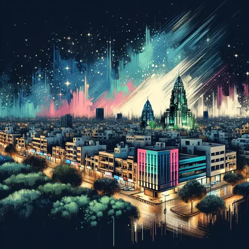 Illustration of Allahabad at night