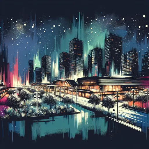 Illustration of Ames at night