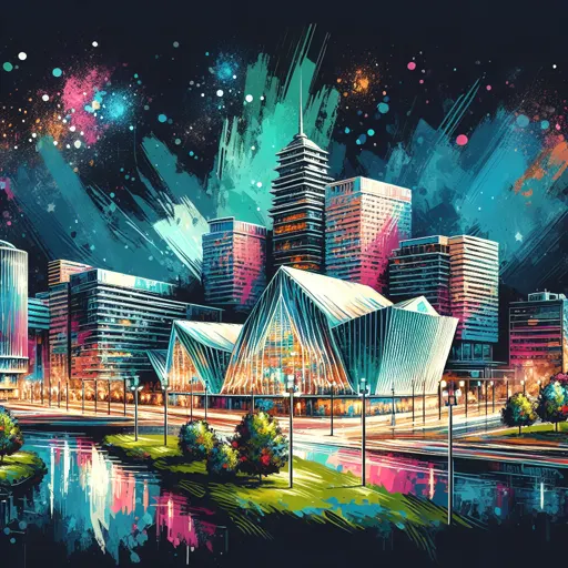 Illustration of Andorra la Vella at night