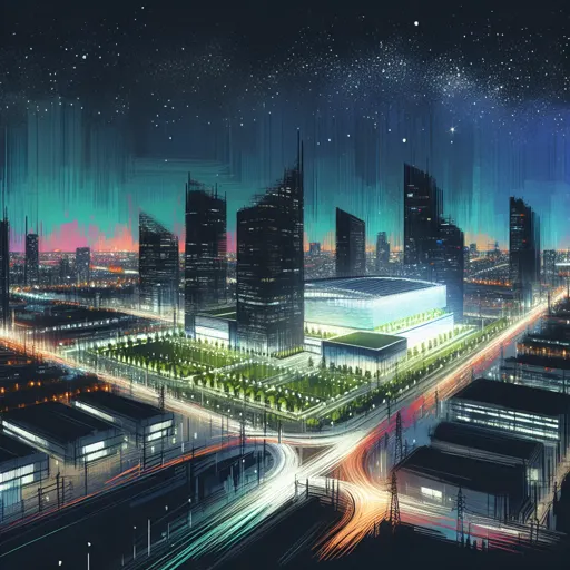 Illustration of Andover at night