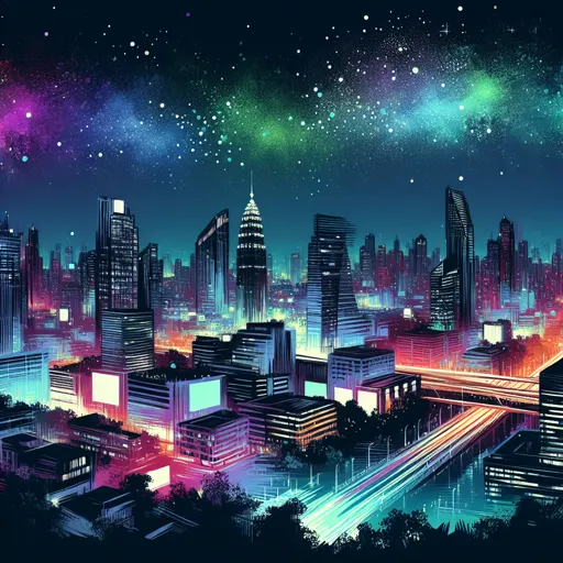 Illustration of Antalya at night