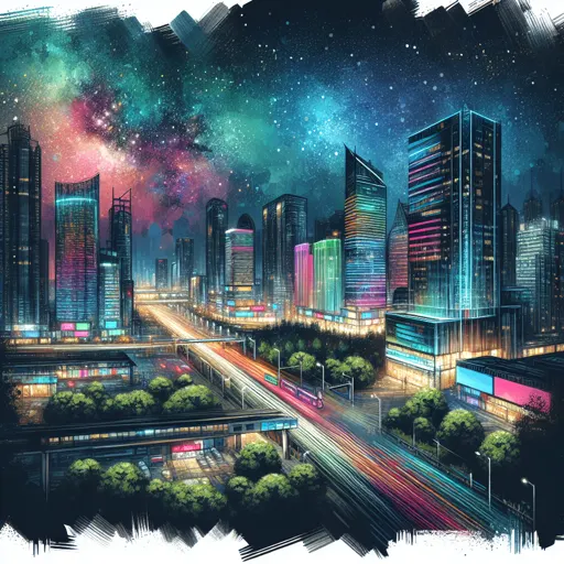 Illustration of Appleton at night