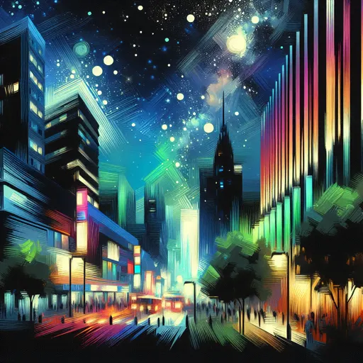 Illustration of Ashland at night