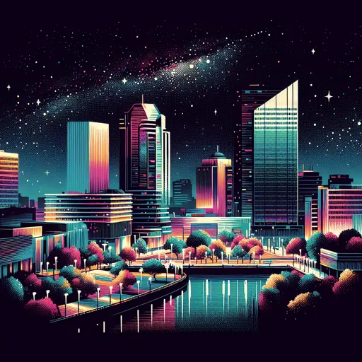 Illustration of Asuncion at night