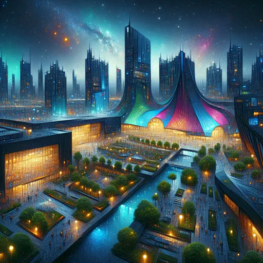 Illustration of Atlantic City at night