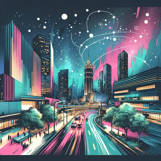 Illustration of Auburn at night