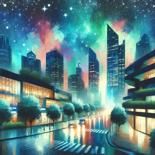 Illustration of Augusta at night