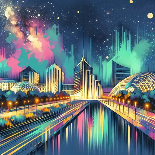 Illustration of Aveiro at night