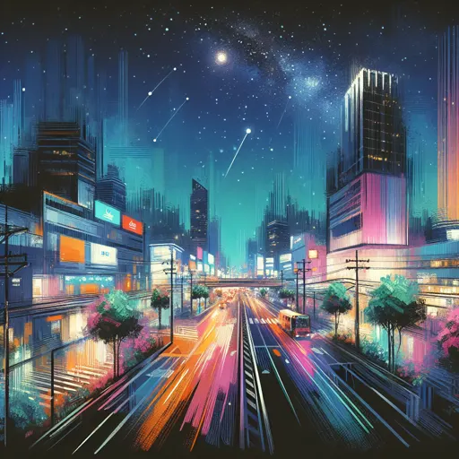 Illustration of Baguio at night