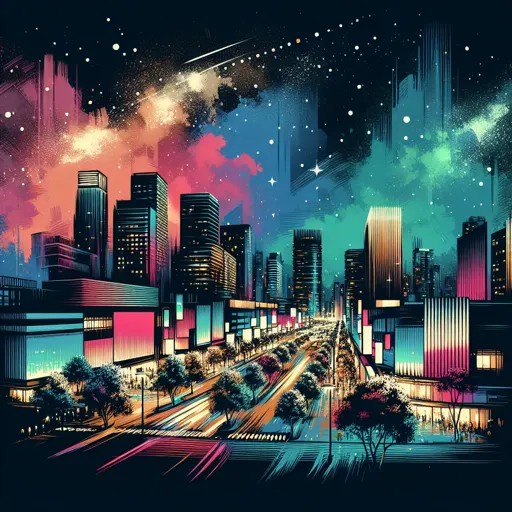 Illustration of Baltimore at night