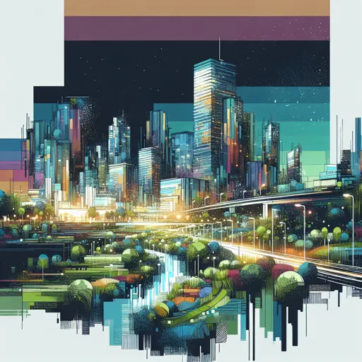 Illustration of Bangalore at night