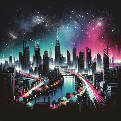 Illustration of Bangkok at night