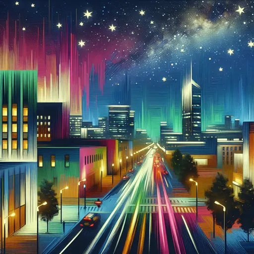 Illustration of Bangor at night
