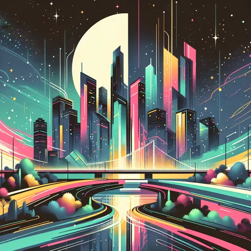 Illustration of Barranquilla at night