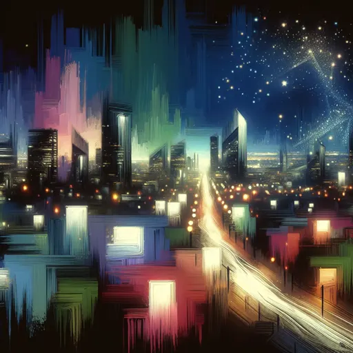 Illustration of Basingstoke at night