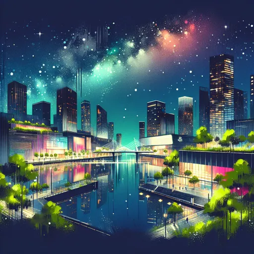 Illustration of Bath at night