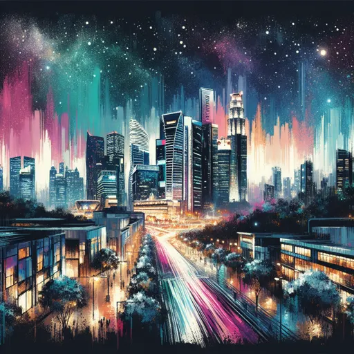 Illustration of Beijing at night