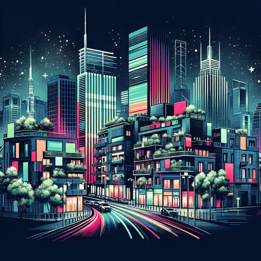 Illustration of Beirut at night