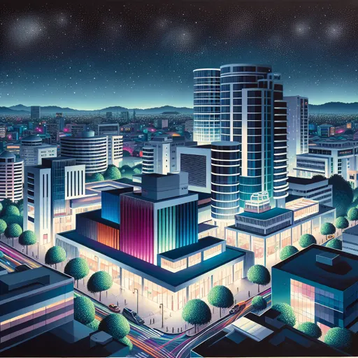 Illustration of Belize City at night