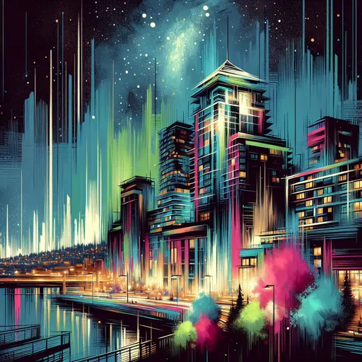 Illustration of Bellingham at night