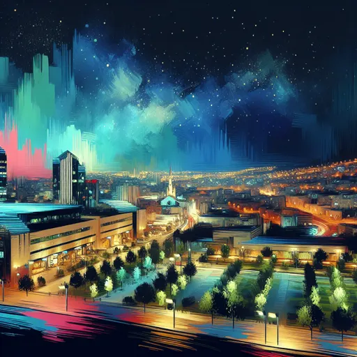 Illustration of Bethlehem at night
