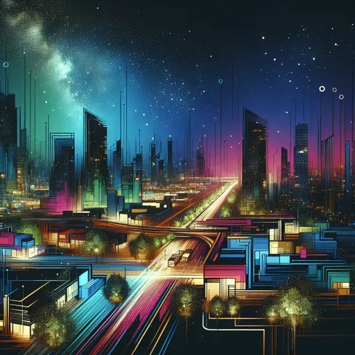 Illustration of Bhopal at night