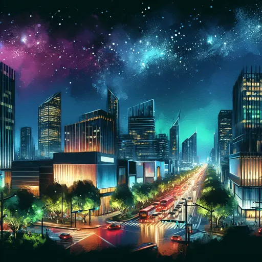 Illustration of Bhubaneswar at night