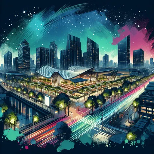 Illustration of Billings at night