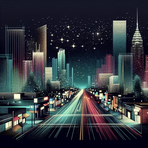 Illustration of Birmingham-Hoover at night