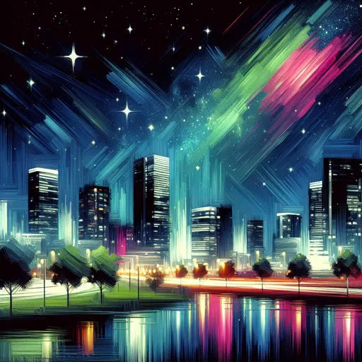 Illustration of Blackpool at night