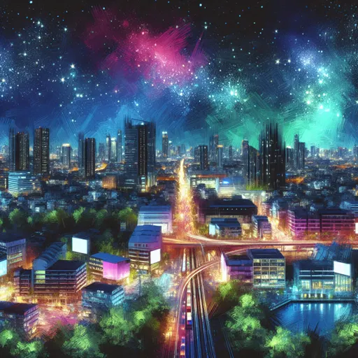 Illustration of Blumenau at night