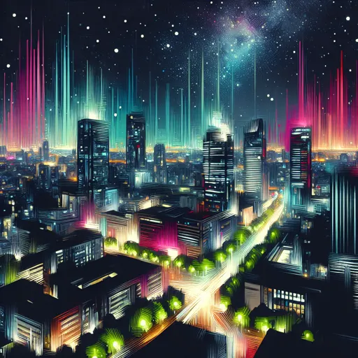 Illustration of Bologna at night