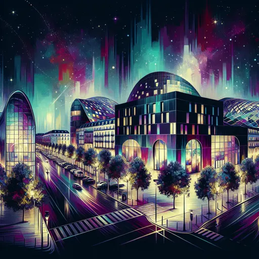 Illustration of Bordeaux at night