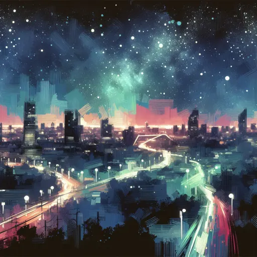 Illustration of Boston Area at night