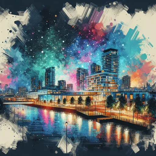Illustration of Bournemouth at night
