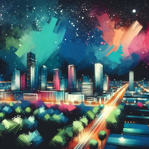 Illustration of Bradford at night