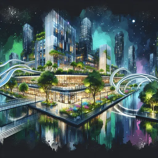Illustration of Braga at night