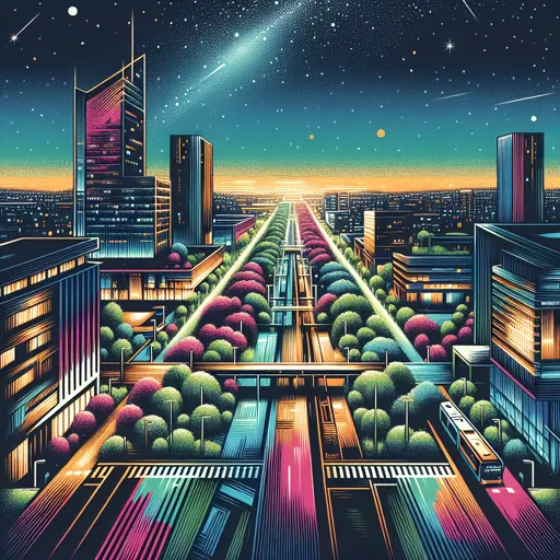 Illustration of Bratislava at night