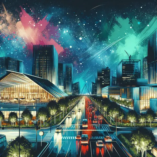 Illustration of Bremen at night