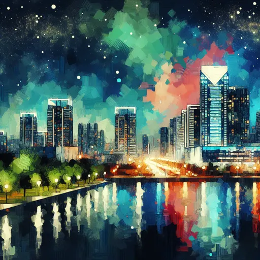 Illustration of Brentwood at night